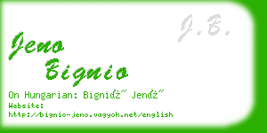 jeno bignio business card